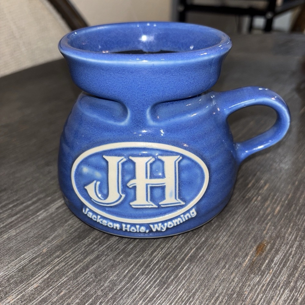 Jackson Hole Wyoming Mug With Lid ceramic Blue